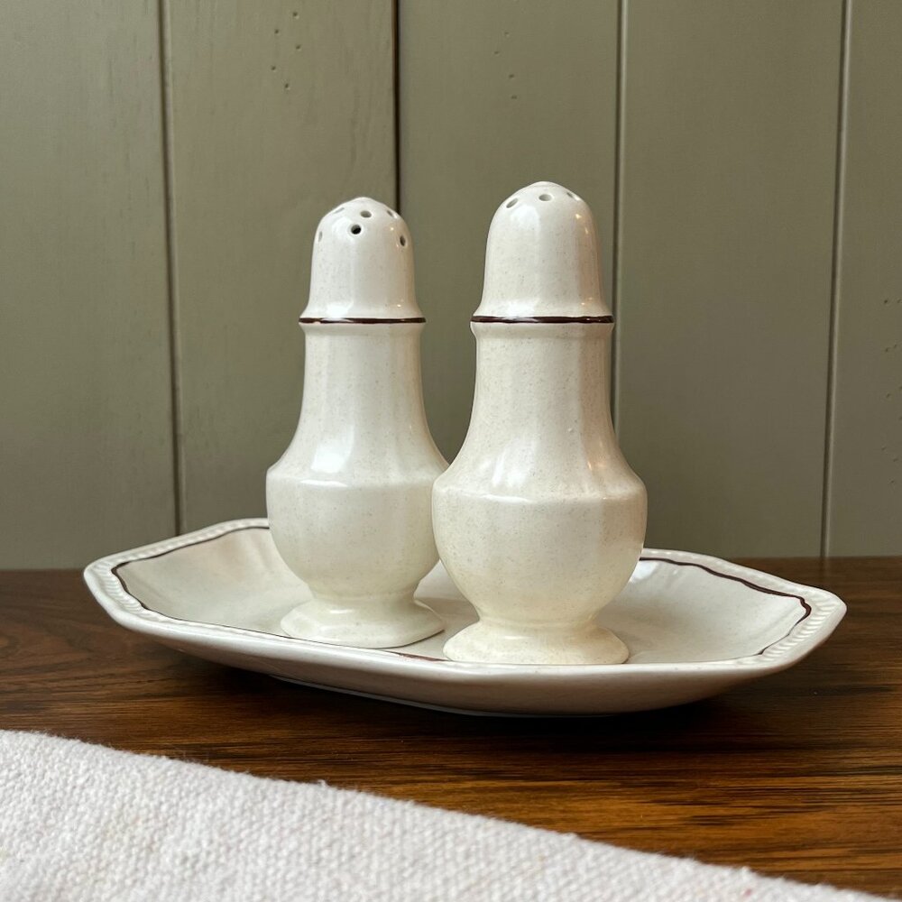 Kensington Staffordshire England Handcrafted Ironstone Set Salt Pepper Shakers